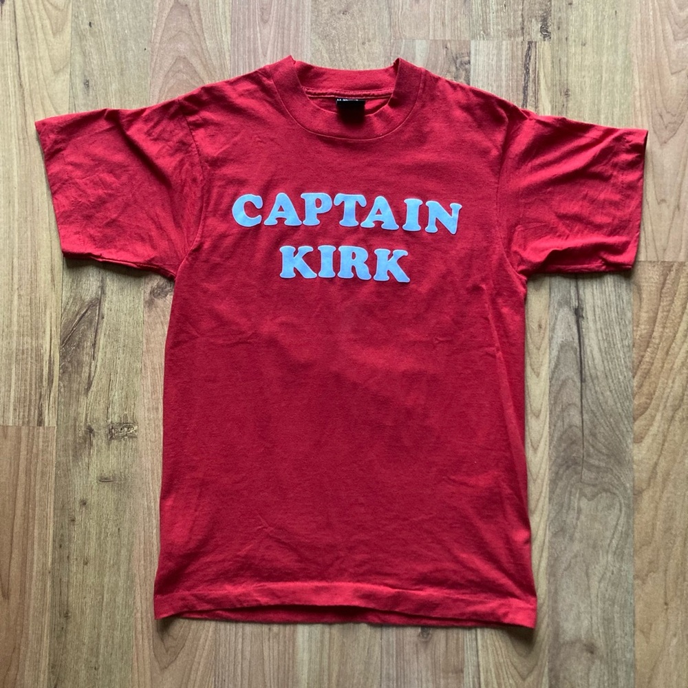 VTG 70,80s Captain Kirk Single Stitch Medium Tshirt USA Made Screen Stars Best